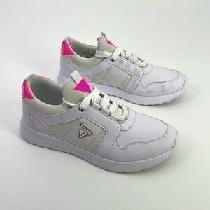 UEC Guess white low top sneakers with neon pink detail size 7 no box